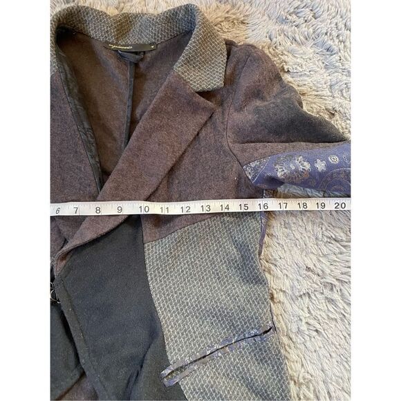 Angels never die wool patchwork color black blazer size medium - Picture 6 of 8